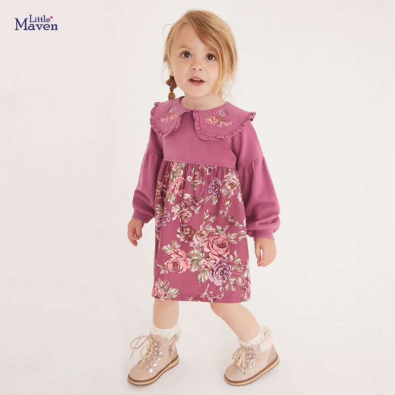 Đầm Tay Ngắn Chất Liệu Cotton In Họa Tiết Ngựa Xinh Xắn Thời Trang Cho Bé Gái