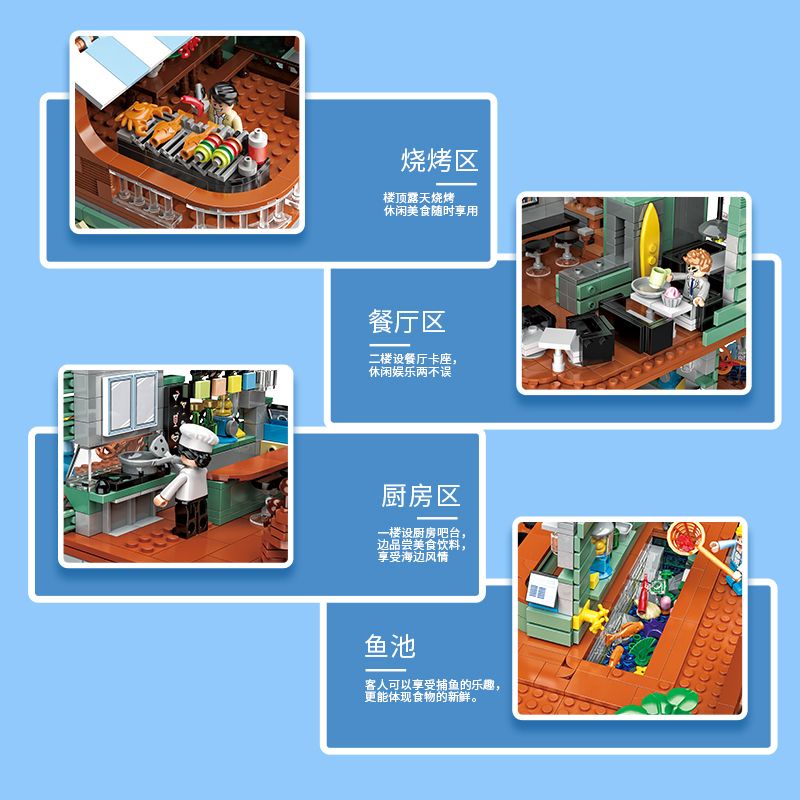 Hàng Mới Về zhegao Bộ Đồ Chơi Mô Hình Nhà Hàng harbin Phong Cách Đường Phố Cho Nữ diy