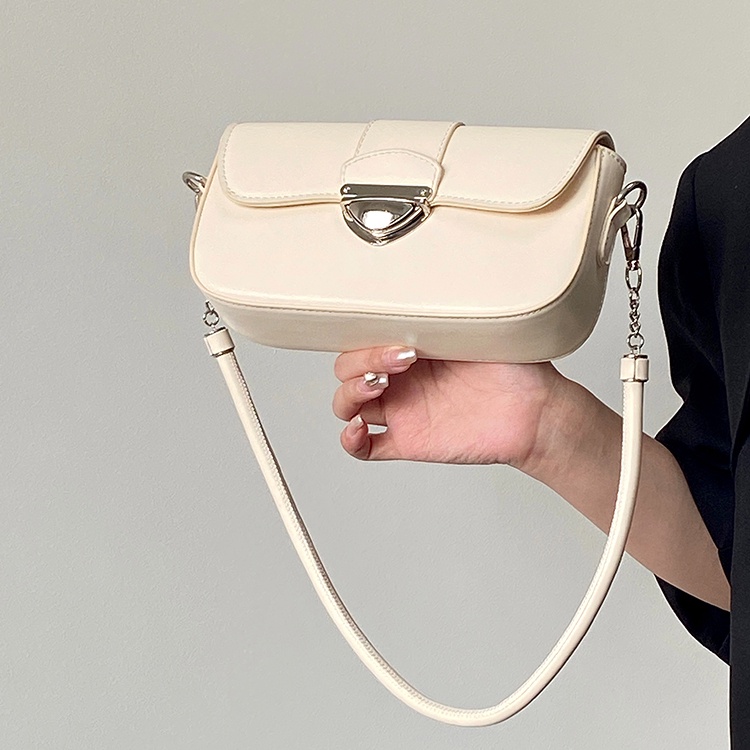 Túi Xách Kẹp Nách Màu Trắng Phong Cách Retro Cho Nữ