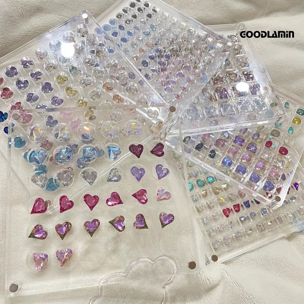Goodlarxx Hộp Đựng Đá Trang Trí Móng Tay Bằng acrylic Trong Suốt Thân Thiện Với Môi Trường