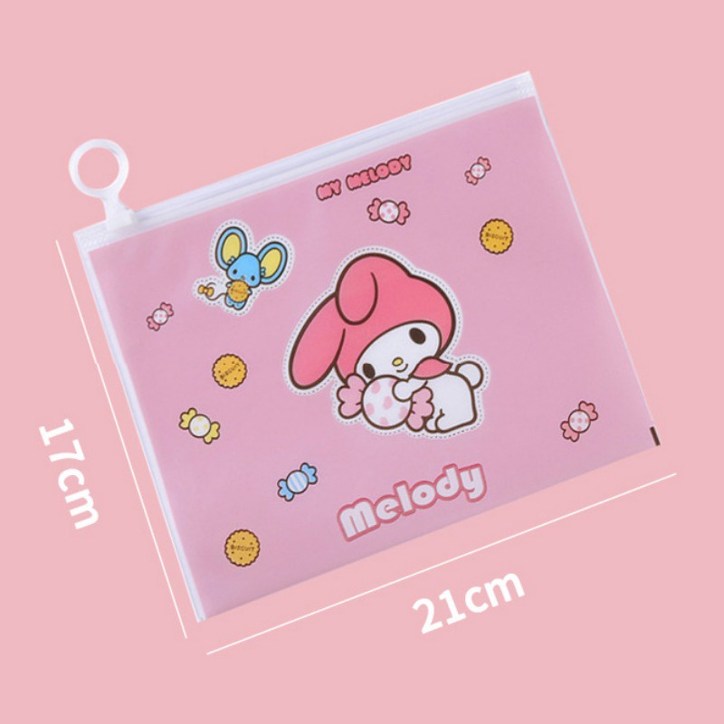 Kawaii sanrio Túi Đựng Bút Dạng Cuộn Trong Suốt Chống Thấm Nước Họa Tiết melody melody Dễ Thương