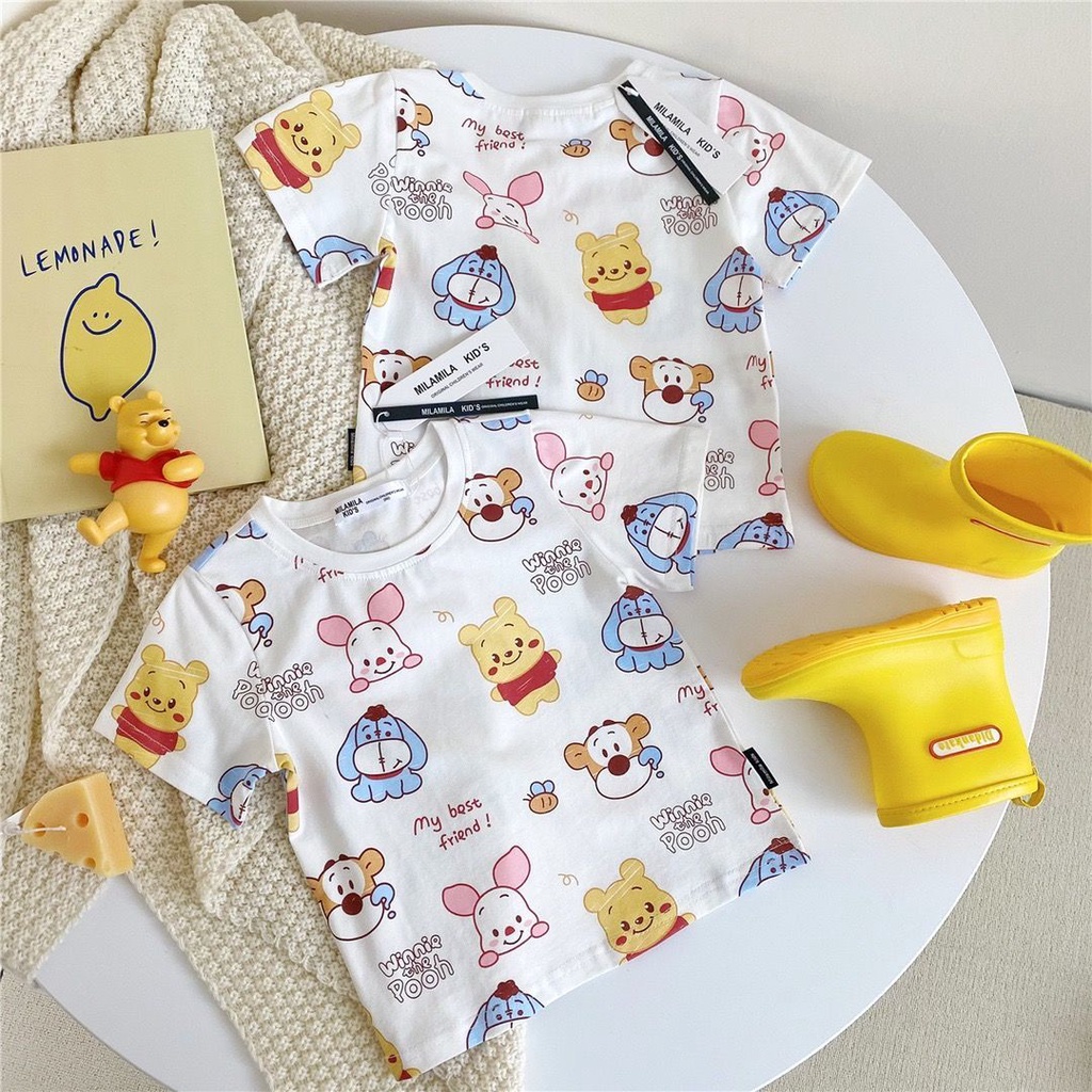 Áo Thun cotton Hàn Quốc Tay Ngắn In Họa Tiết Hoạt Hình Dễ Thương Thời Trang Mùa Hè 2023 Cho