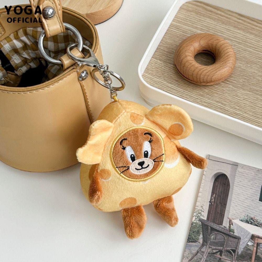 Móc Khóa Hình Phô Mai tom Và jerry Nhồi Bông Hoạt Hình Phong Cách Hàn Quốc Độc Đáo