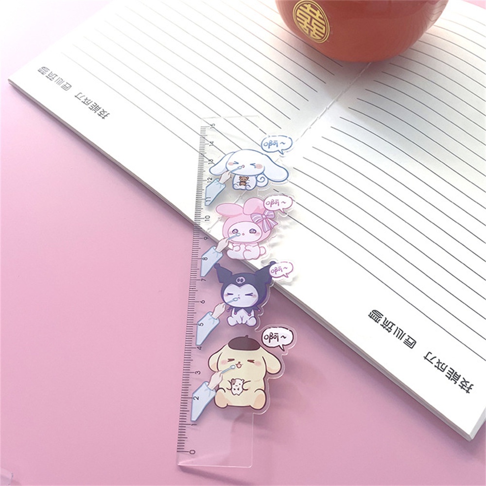 Sanrio Thước Nhựa acrylic 15cm Hình hello kitty / my melody / my melody / my melody Dễ Thương Cho Bé