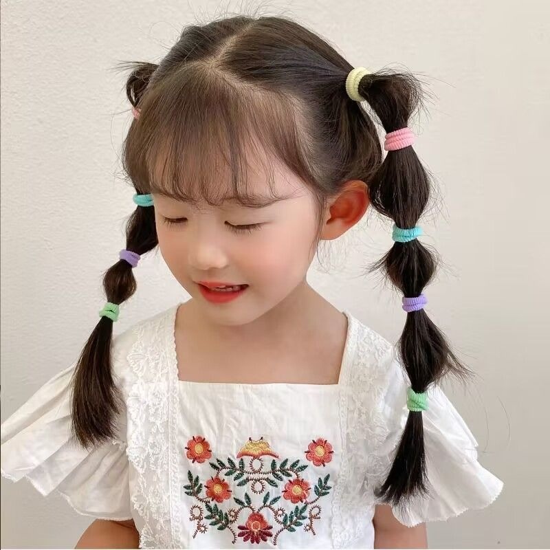 Set 50 / 100 Chun Buộc Tóc Màu Trơn Đơn Giản Thời Trang