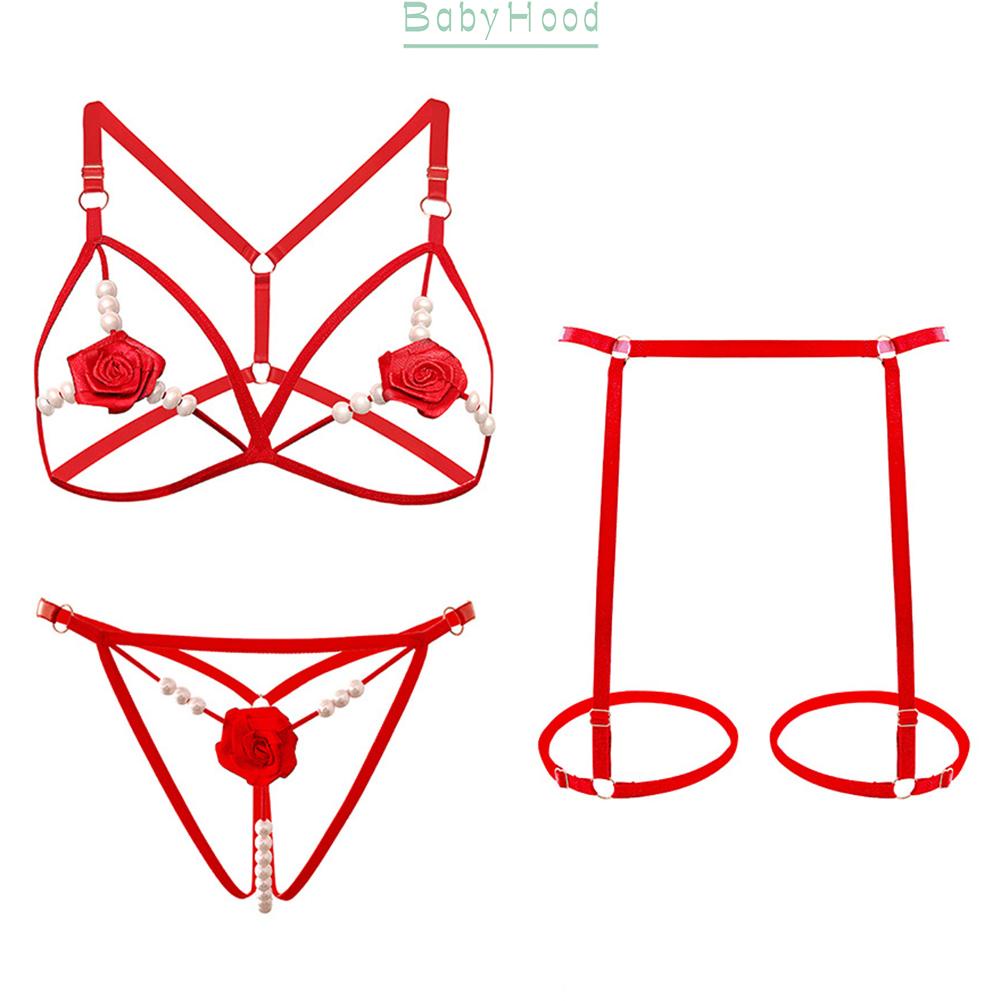 Sexy Lingerie Female Thong Sexy Rose Suit  Fishnet Tights Sexi Lace Garter strap#BBHOOD