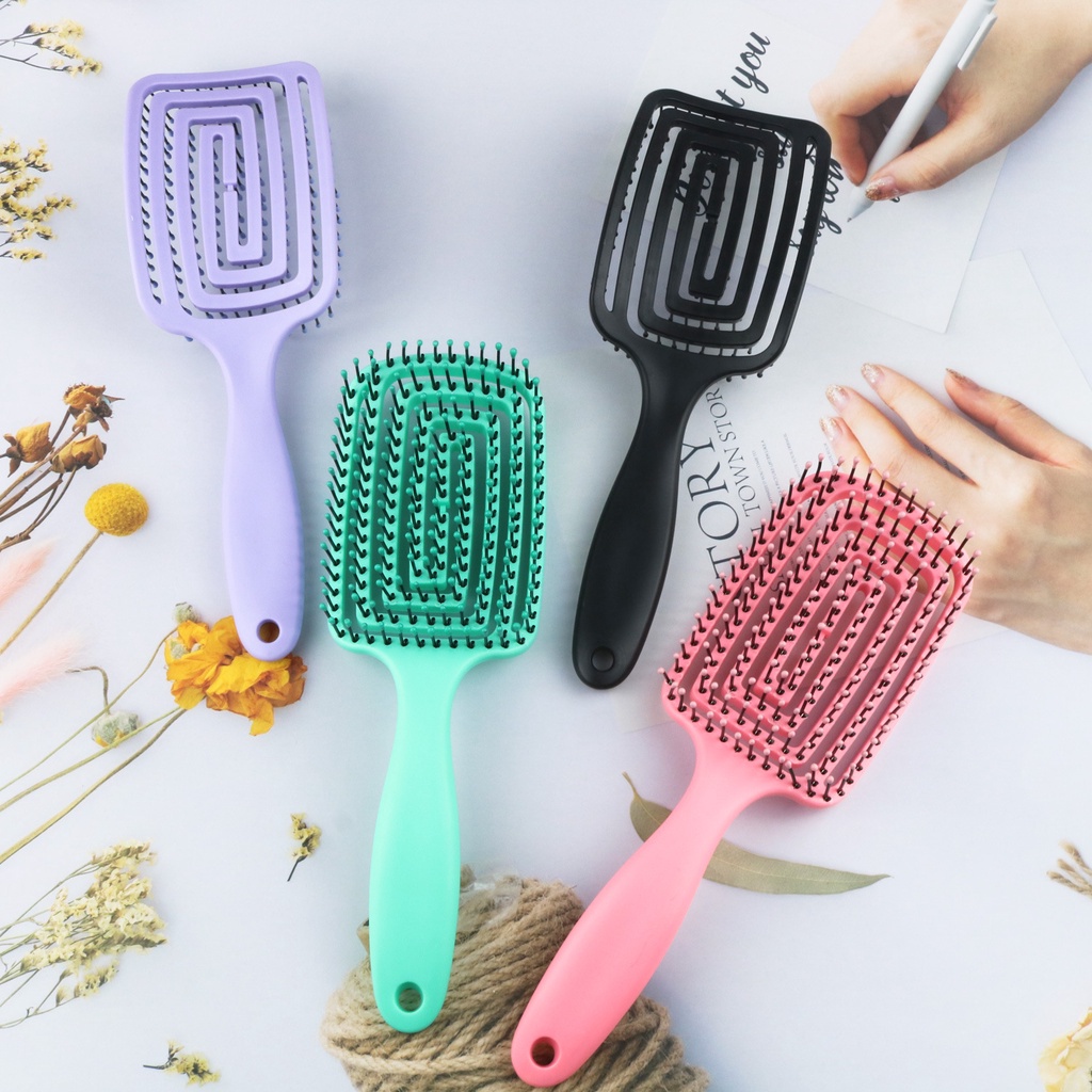 Lược thoáng khí  tạo phồng, gỡ rối, chải tóc massage da đầu thiết kế thông minh sáng tạo YKT