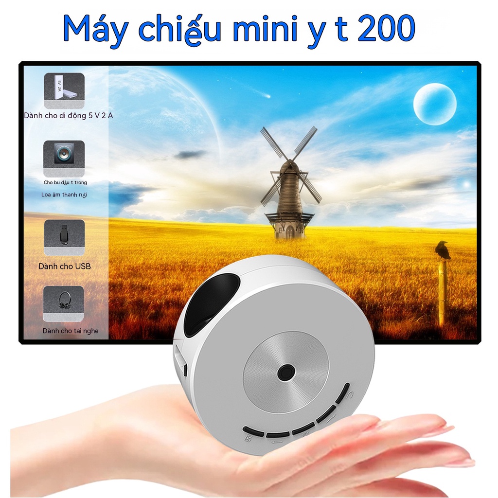 Máy chiếu mini máy chiếu mini 4k  máy chiếu mini giá rẻ Máy Chiếu mini yt200 Có Dây Với Màn Hình Điện Thoại Di Động