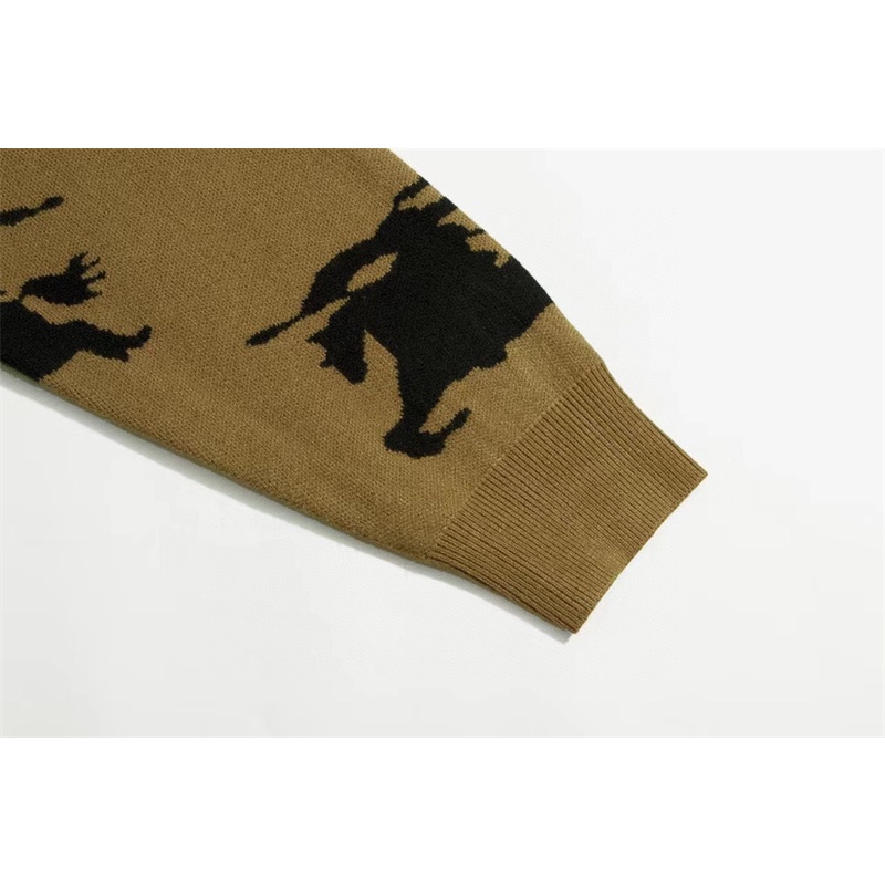 Áo Khoác cardigan Dệt Kim Toàn Thân In Hình Cá Ngựa b8u8r Hiển Thị Cá Tính, Phong Cách unisex