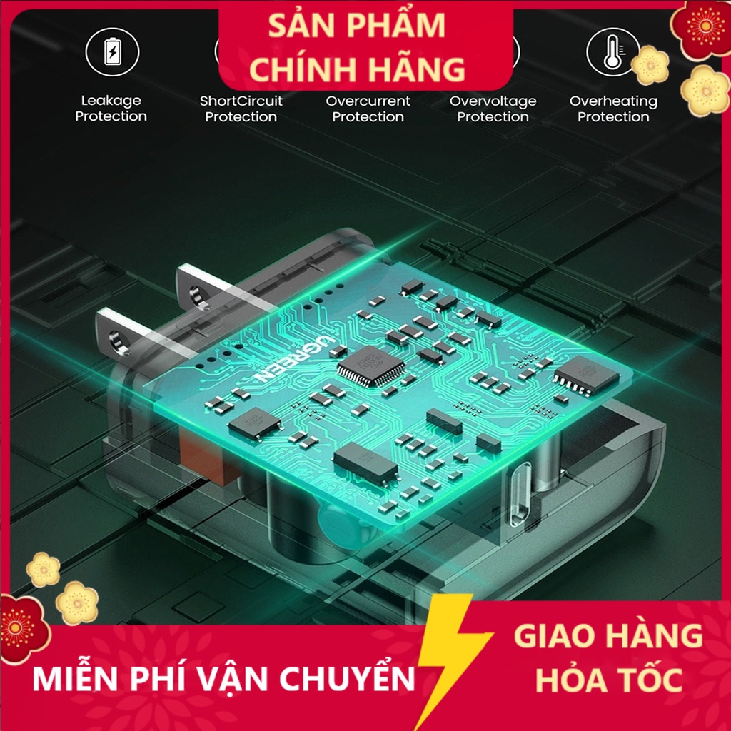 Cốc sạc nhanh PD 20W UGREEN CD137 Type-C | Củ cáp sạc UGREEN60449 60450 cho  / Samsung / Xiaomi / Oppo / Vivo TTSHOP720