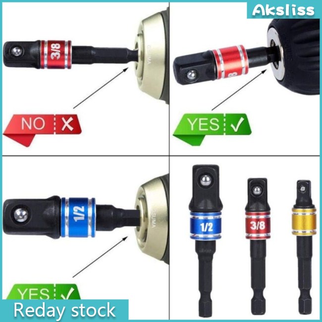 Set 3 Đầu Mũi Khoan Mở Rộng 1 / 4 "3 / 8" 1 / 2 "bits