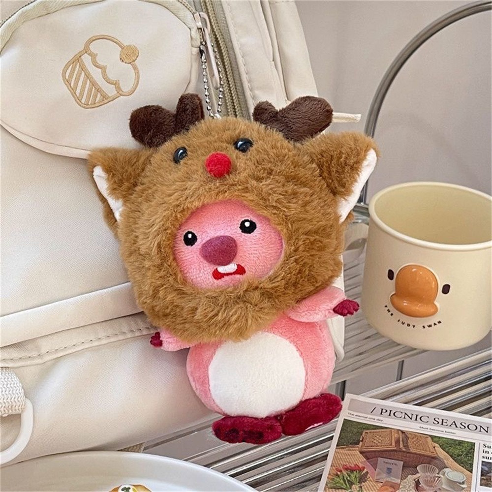 Hoạt Hình Điên Cuồng Sang Trọng Búp Bê Đeo Chéo Hood Nhỏ Hải Ly Búp Bê Móc Khóa Cô Gái Mặt Dây Chuyền Trang Trí Tặng Túi Phụ Kiện Truing1