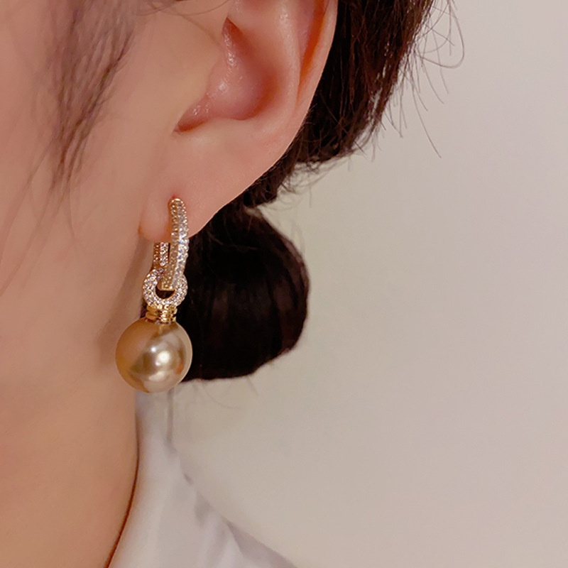 Bông Tai Đính Ngọc Trai Và Đá zircon Thời Trang Cho Nữ