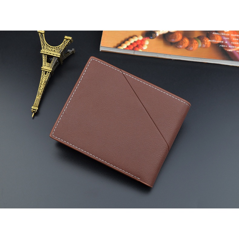 Ví Ngắn Gập Ba Phong Cách Trẻ Trung Có Nhiều Ngăn Đựng Thẻ Thời Trang Cho Nam