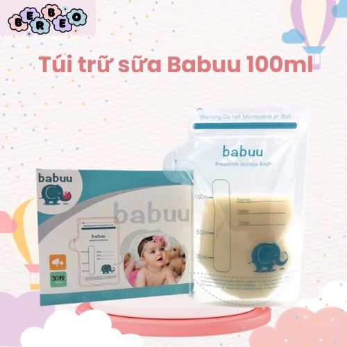 Hộp 30 túi trữ sữa Baby Babuu Nhật Bản 100ml