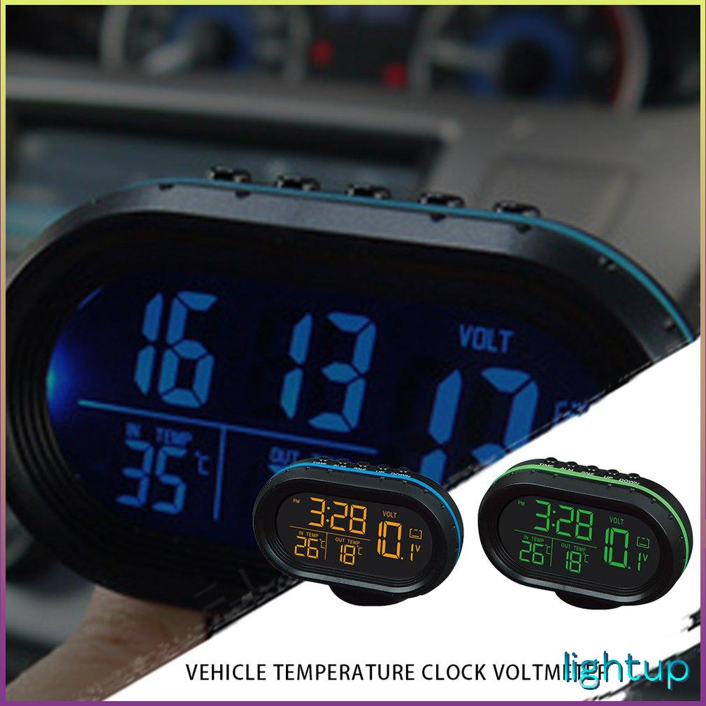 Car Temperature Clock Voltmeter Thermometer Electronic Night Light [R/1]