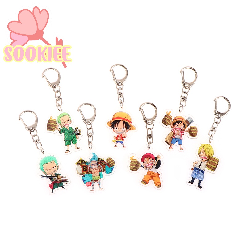 Móc Chìa Khóa / Điện Thoại Bằng acrylic Hình Nhân Vật Hoạt Hình luffy Bán Cầu