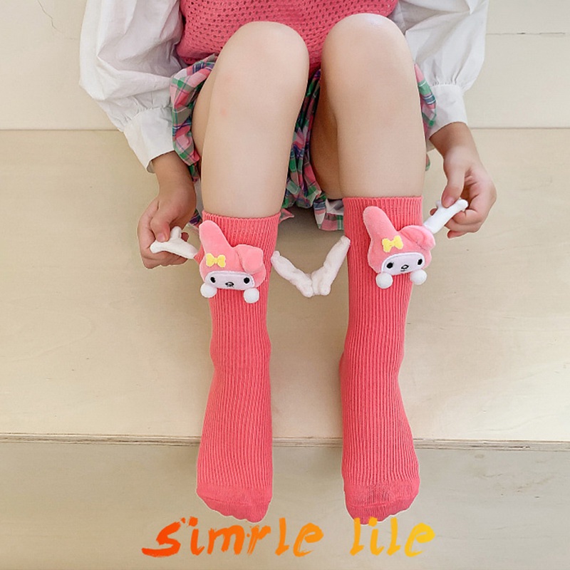 Tất vớ cổ cao bàn tay đính nam châm Jengiang Unisex ba chiều thêu hình đôi mắt dễ thương dành cho couple