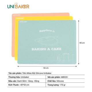 Thảm nhào bột Unibaker 40x50cm và cây lăn bột