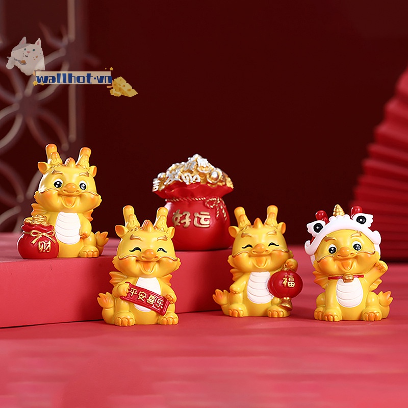 Tượng Rồng Trung Hoa 2024 Trang Trí Bảng Điều Khiển Xe Hơi