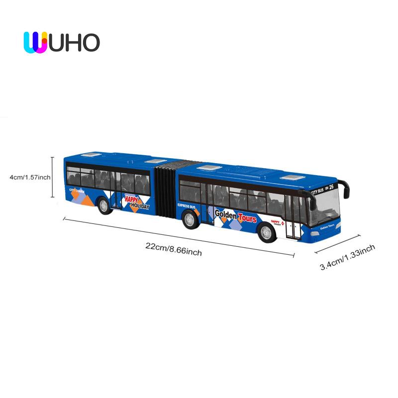 Mô Hình Xe Buýt Kéo Lưng Dài Bằng Hợp Kim Trang Trí Lễ Hội