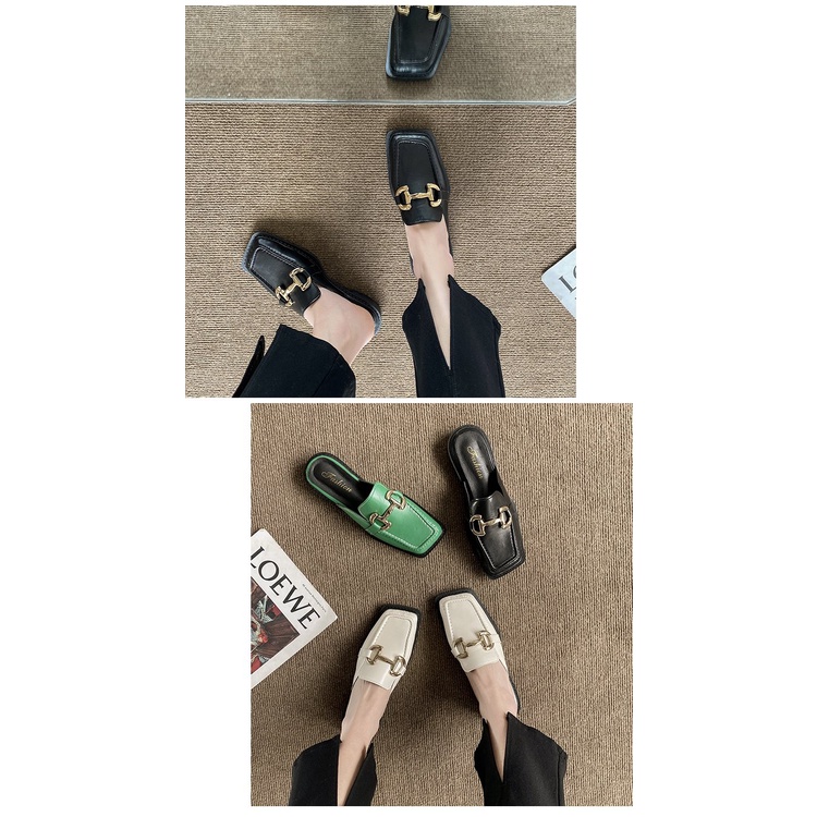 Giày Gót Thấp Mũi Vuông Dày Dặn Thời Trang Hàn Quốc Cho Nữ