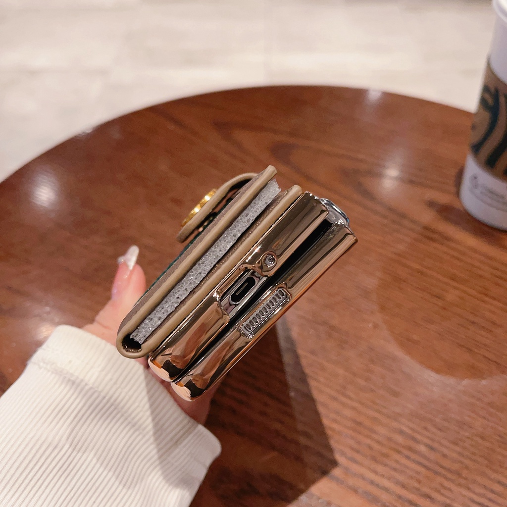 Sang Trọng Ốp Điện Thoại Da pu Gập Gọn Chống Sốc Cho samsung galaxy z fold 3 4 5 5g z fold5