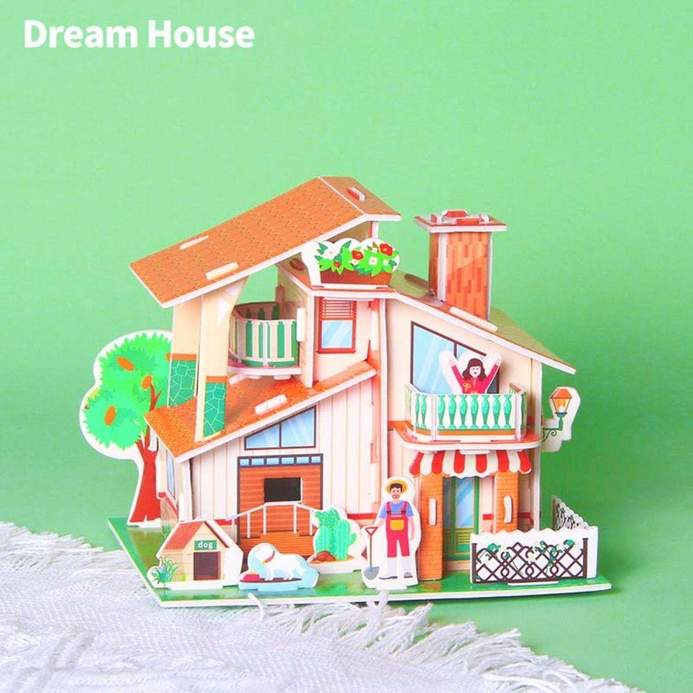 Bộ Đồ Chơi Lắp Ráp Mô Hình Ngôi Nhà Kẹo 3d Bằng Giấy diy Hoạt Hình Dành Cho Trẻ Mẫu Giáo