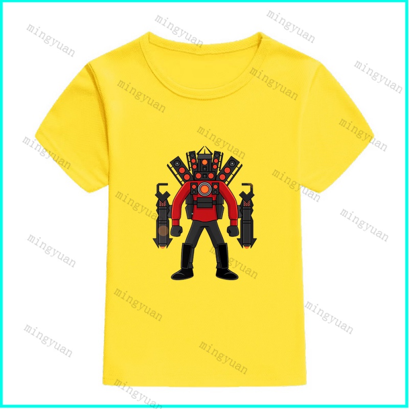 Mingyuan skibidi toilet Titanman Nâng Cấp Áo Thun Tay Ngắn Dáng Rộng unisex Cho Thanh Thiếu Niên