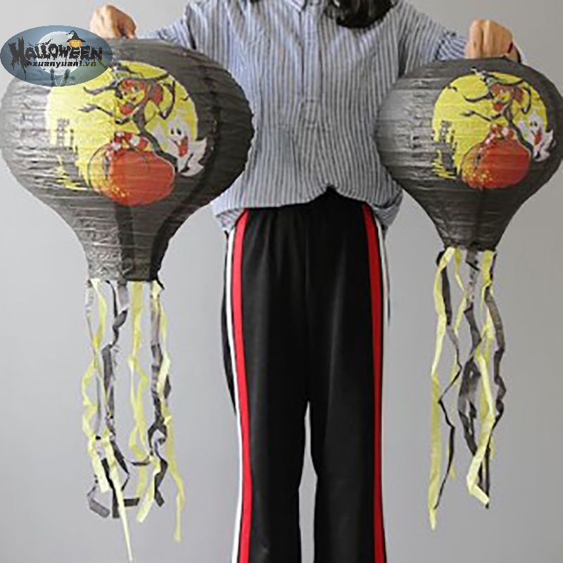 Lồng Đèn Giấy Hình Nhện / Dơi / Bí Ngô Treo Trang Trí halloween