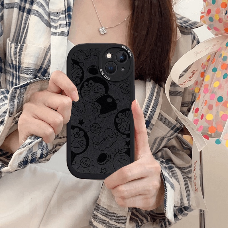 Doraemon Couple Casing Redmi 12C A1 A2 10 10C 10A 9A 9C 9T Note 12 11 11S 10S 9S 9 Pro 8 7 2022 4G 5G Mi POCO X5 X3 NFC K20 14 13T 10T Cute Oval Cartoon Couple Phone Case Full Fine Hole Shockproof Soft Back Cover XPN 91