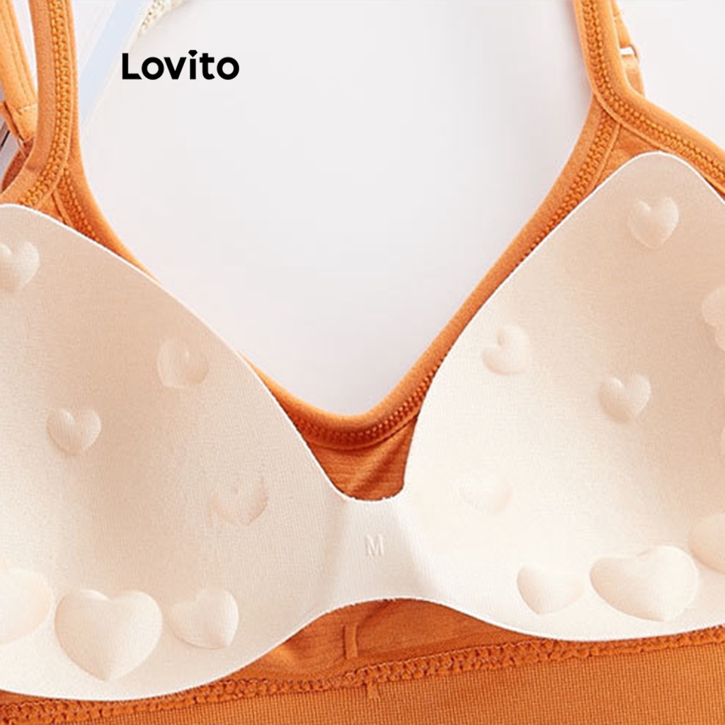 Lovito Áo ngực thể thao cơ bản trơn đơn giản cho nữ LNA27251