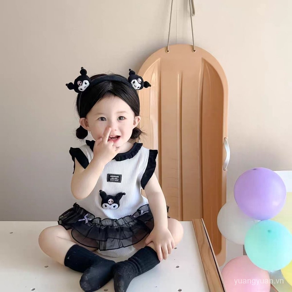 Áo Liền Quần Họa Tiết Hoạt Hình Phong Cách Hàn Quốc Dễ Thương Thời Trang Mùa Hè Cho Bé Sơ Sinh