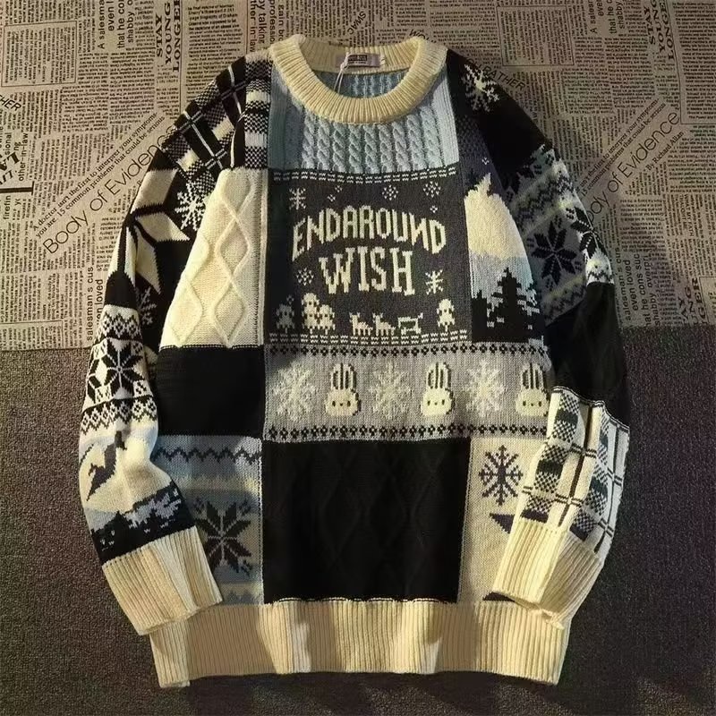 Hàng Mới Về Áo sweater Dệt Kim In Họa Tiết Giáng Sinh Thời Trang Cao Cấp Cho Nam