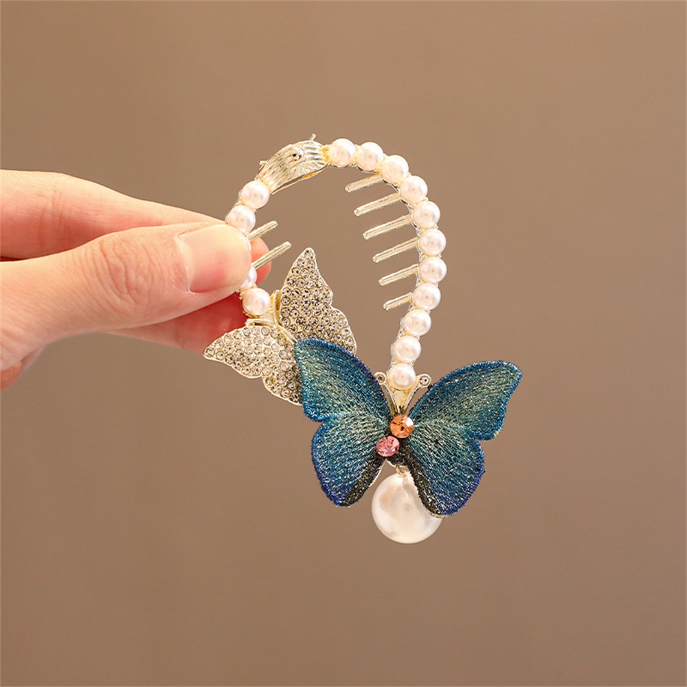 Lưng Kẹp Tóc Hình Hoa / Bướm Đính Ngọc Trai Giả Thời Trang Cho Nữ