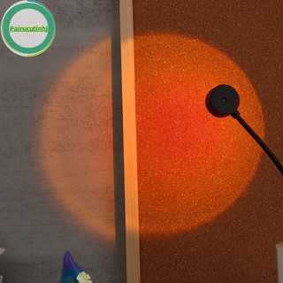 1 đèn led usb chiếu ánh sáng ban đêm gắn tường hình hoàng hôn arucutin