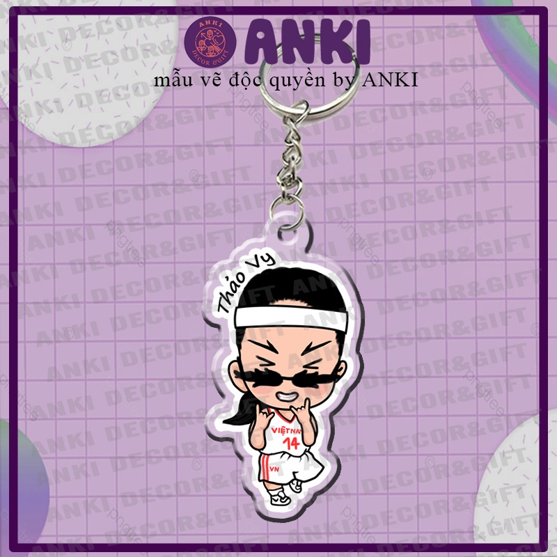 Móc khóa TRƯƠNG TWINS, cặp đôi bóng rổ chibi dễ thương, móc khóa in hình viền mica trong suốt, quà tặng lưu niệm