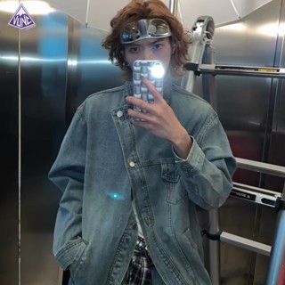 Áo khoác denim VUNC dáng rộng phong cách Mỹ cổ điển cao cấp cho nam