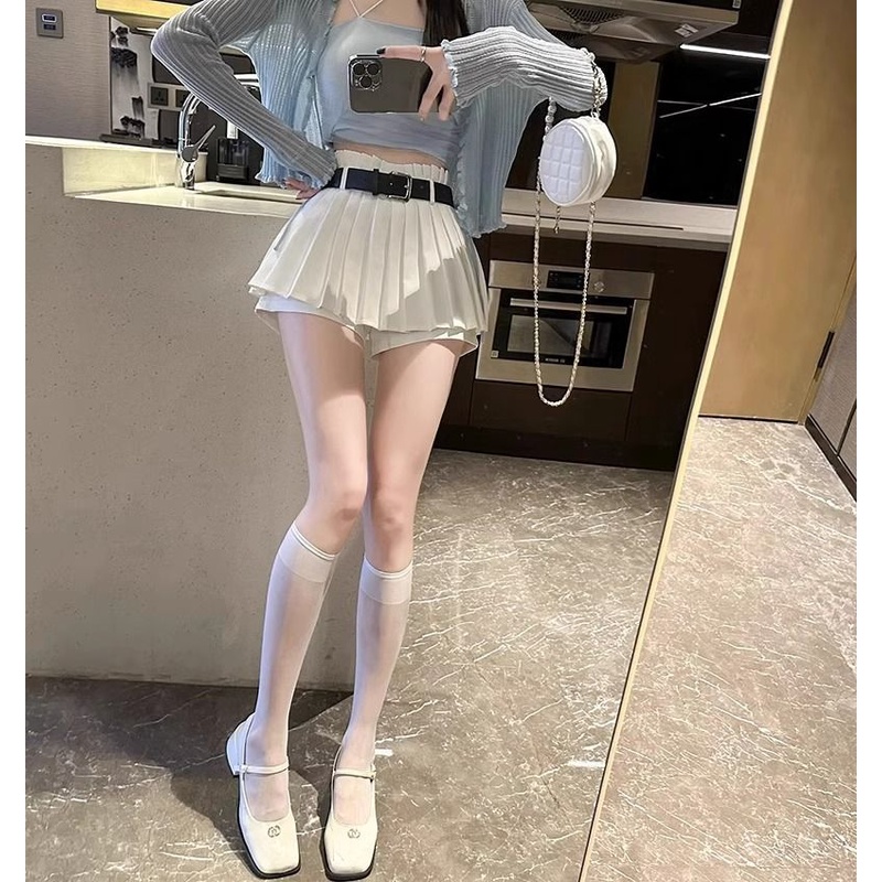 Chân Váy chiffon Chữ a Xếp Ly Lưng Cao Thời Trang Cho Nữ