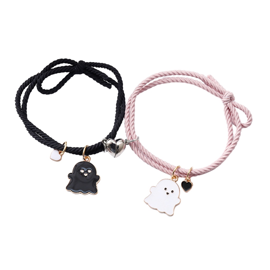 Cocosweet.my Vòng Đeo Tay Nam Châm Trọng Lượng Nhẹ Mặt Dây Chuyền Hình Ma Quà Tặng halloween Cho Cặp Đôi Nam Nữ