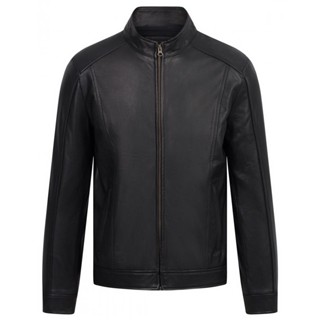 Áo khoác da nam, áo da thật cao cấp Fttleather Racer Jacket Da Bò Cổ Trụ Dọc Trước Thân - AD203B