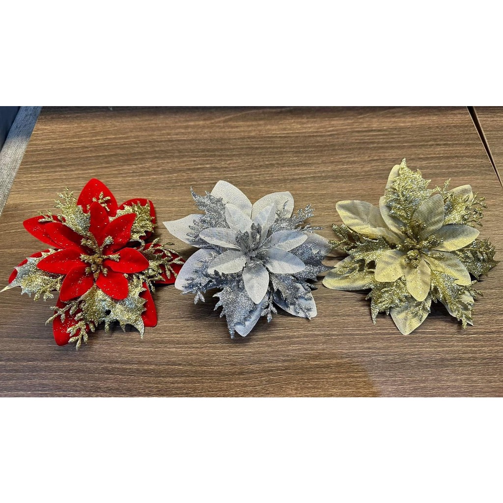 Bông hoa trạng nguyên size to 14cm, Cành sung, nguyên liệu Trang trí tháp bánh, nước trang trí tết, noel giáng sinh