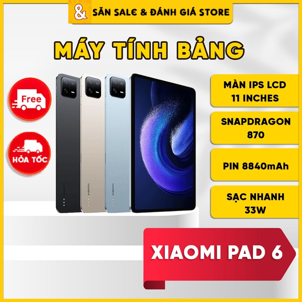 Máy tính bảng Xiaomi Pad 6 (BH Lỗi 1 Đổi 1) - Snapdragon 870, Màn IPS LCD 11 Inches