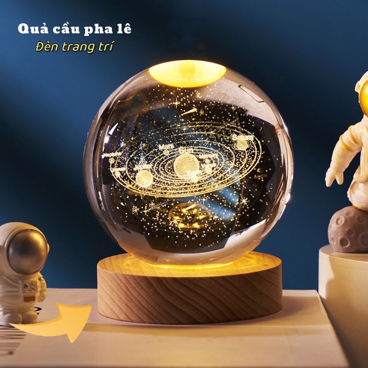 Quả cầu pha lê phát sáng, đèn trang trí phòng ngủ,quà tặng sinh nhật quà lưu niệm quà tặng bạn gái ý nghĩa 2024