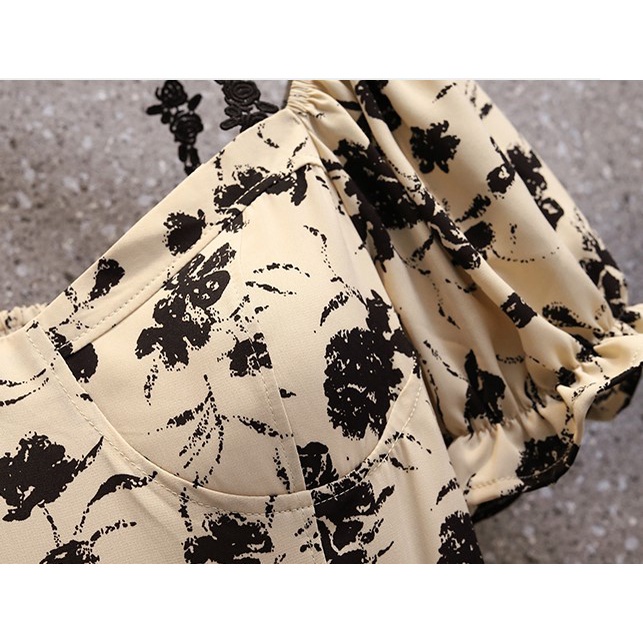 🌸Hàng Order🌸Váy Đầm Bigsize Hoạ Tiết Tay Bồng Dáng Xoè Bo Chun Lưng Trẻ Trung Sang Chảnh🌸Hàng Quảng Châu