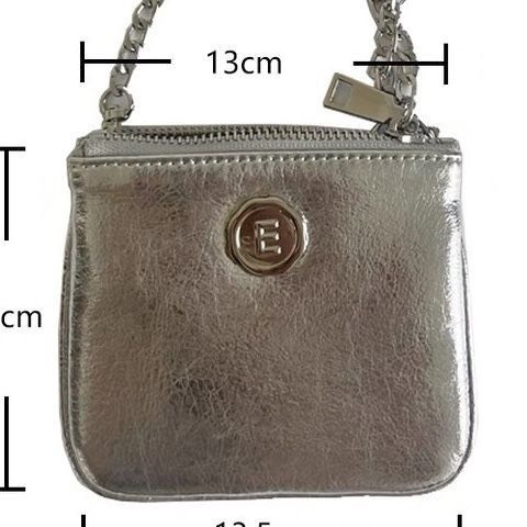 Túi Mini pouch đen/ bạc tuồn brand Hàn
