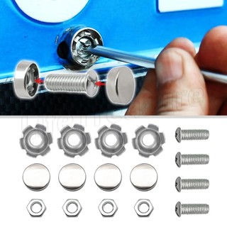 Bộ ốc vít / ốc vít gắn biển số xe hơi bằng thép không gỉ / bộ ốc vít cố định chống trộm thông dụng