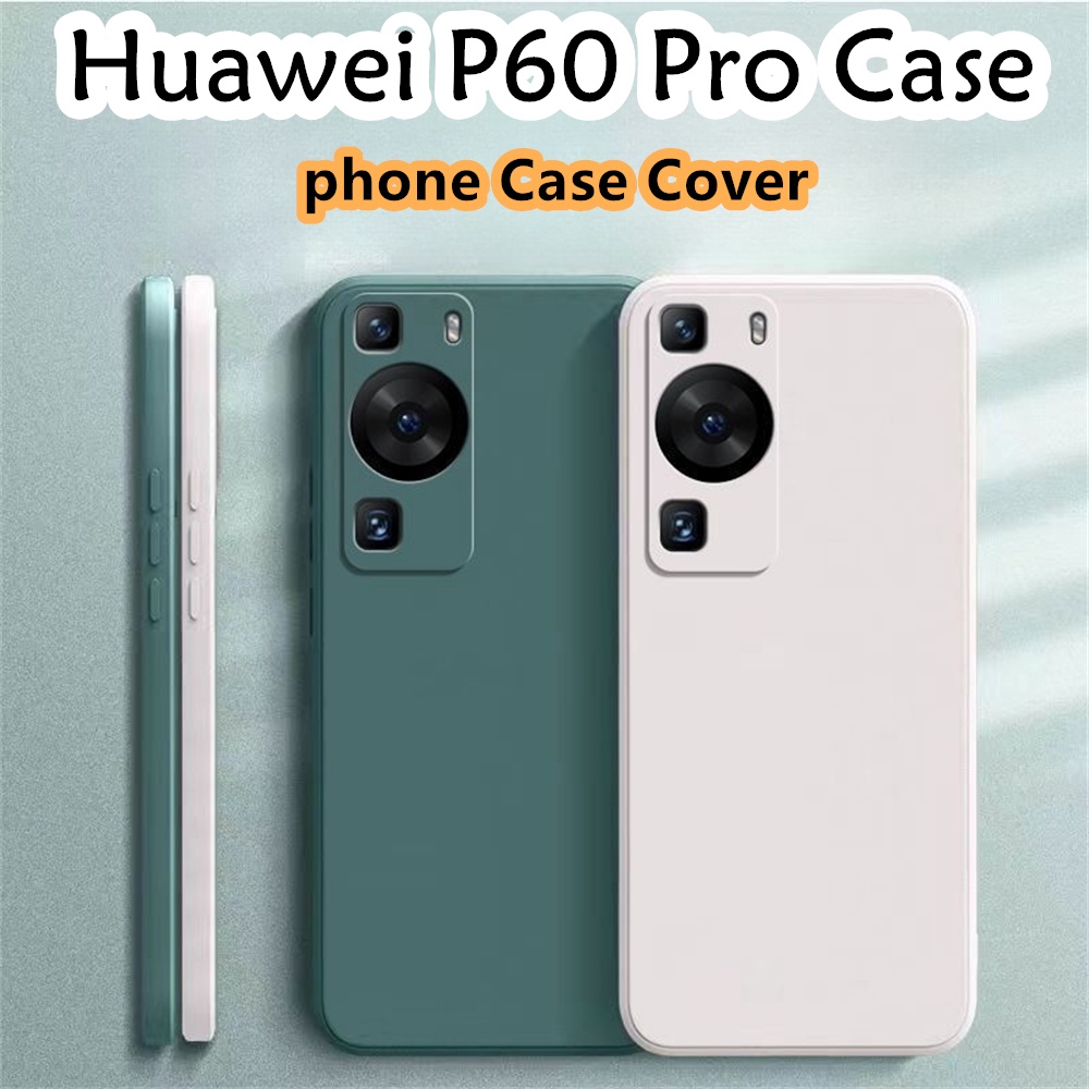 [imamura] Dành Cho Huawei P60 Pro Ốp Lưng Silicon Full Ốp Lưng Điện Thoại Màu Trơn Cổ Điển Viền Thẳn