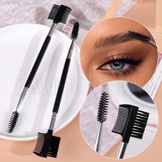 Bàn chải trang điểm màu đen mắt dành cho nghệ sĩ trang điểm / Lược uốn mi xoắn ốc đa chức năng Bàn chải lông mày chéo / Dụng cụ trang điểm mắt di động / Lược chải lông mày hai đầu