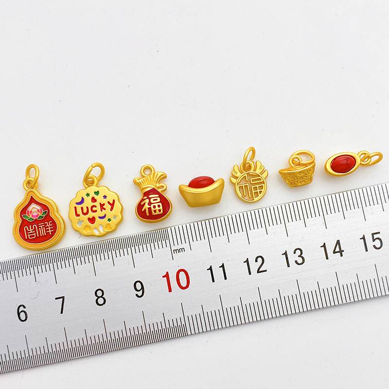 Mặt Dây Chuyền Hình Bầu Trời May Mắn Màu Vàng Kim Phong Cách Cổ Điển